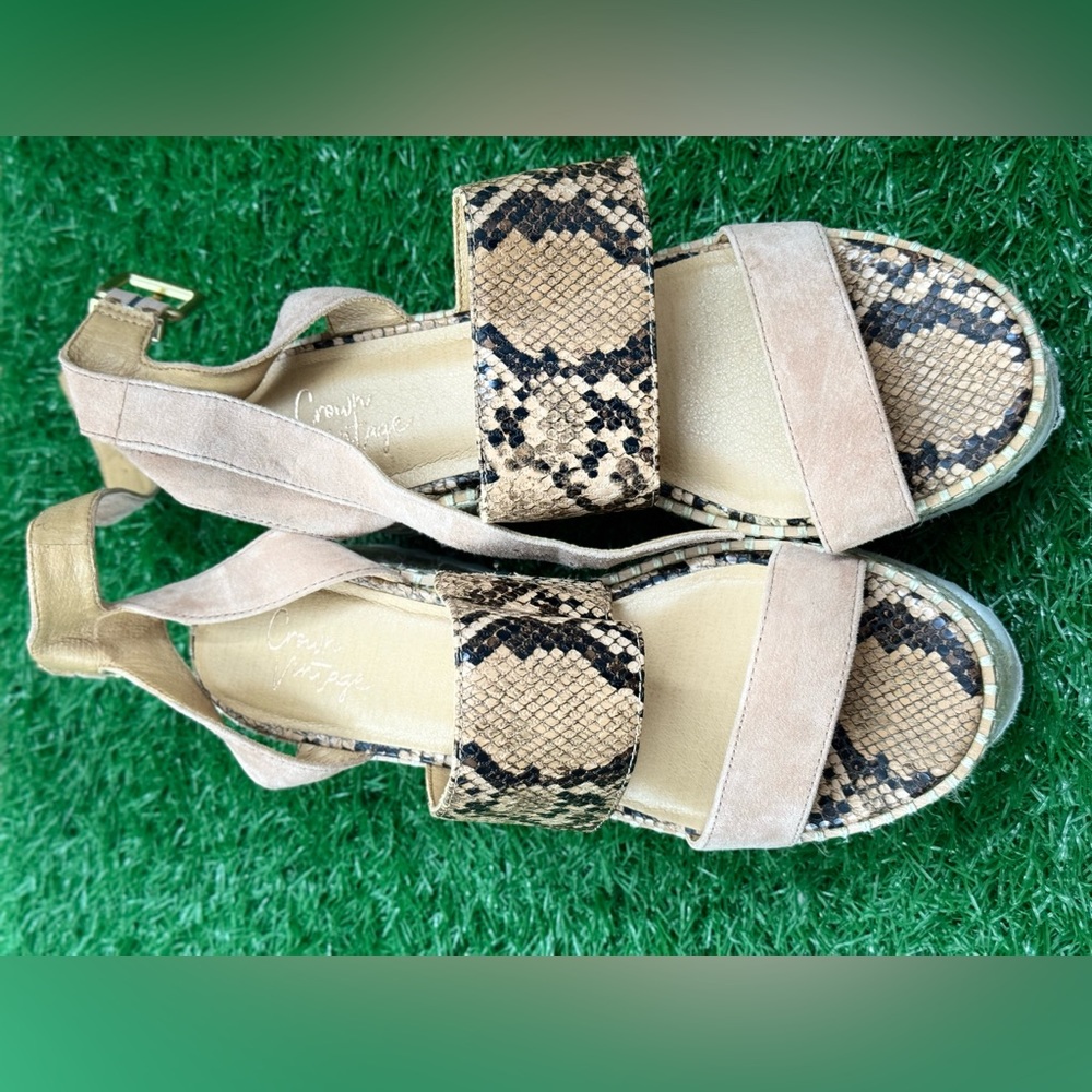 Crown vintage ladies Snake Print platform sandals